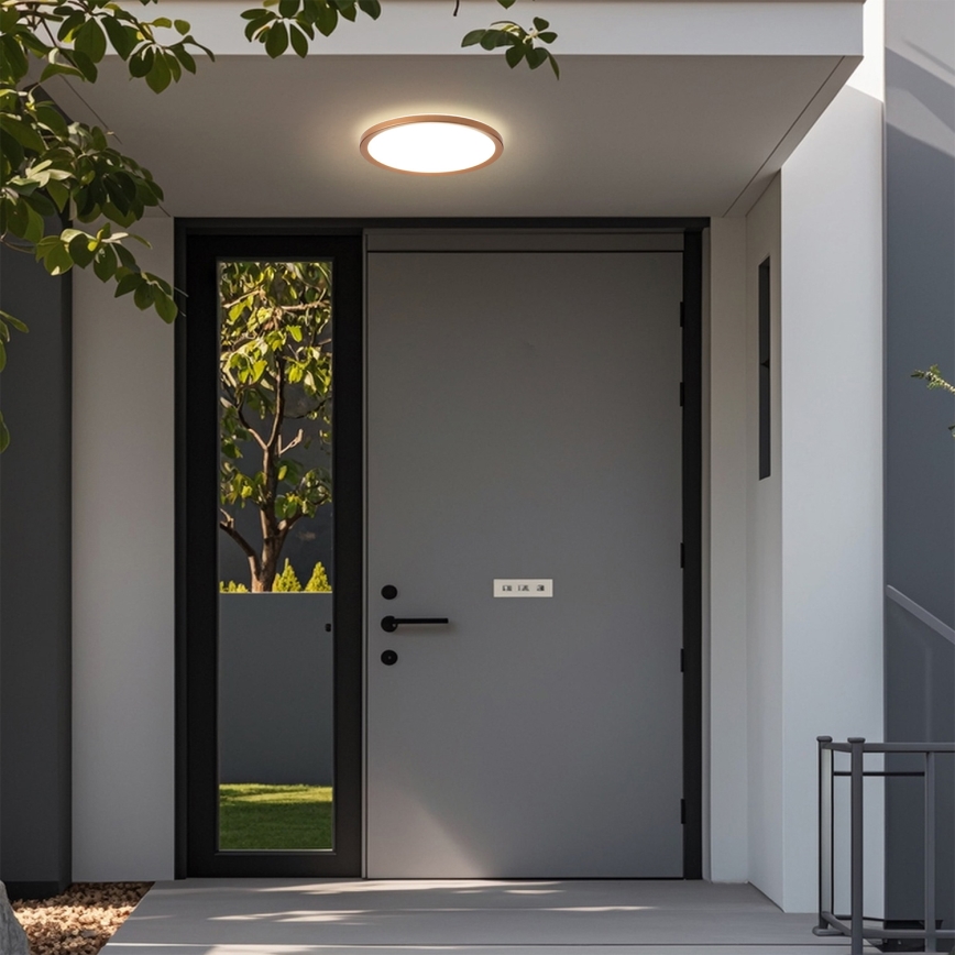 Brilagi - LED таванно осветително тяло за баня ULTRA SLIM LED/12W/230V Ø 22,5 cm розово злато IP54