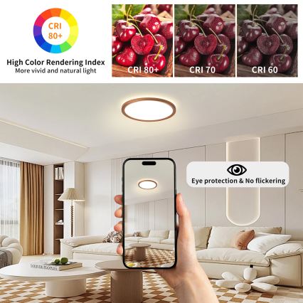 Brilagi - LED таванно осветително тяло за баня ULTRA SLIM LED/12W/230V Ø 22,5 cm розово злато IP54