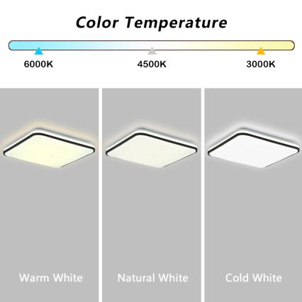 Brilagi - Умно димируемо таванно осветително тяло LED/36W/230V 53x53 cm 3000-6000K Wi-Fi Tuya Beacon + дистанционно управление