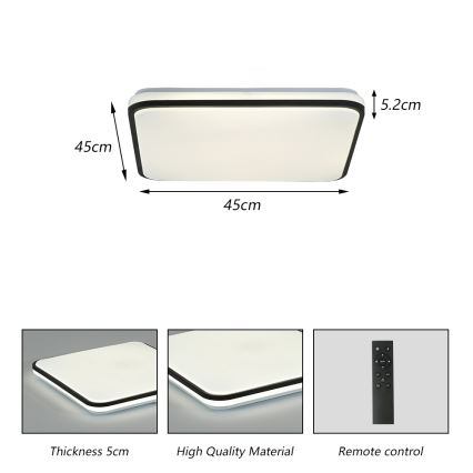 Brilagi - Умно димируемо таванно осветително тяло LED/36W/230V 53x53 cm 3000-6000K Wi-Fi Tuya Beacon + дистанционно управление