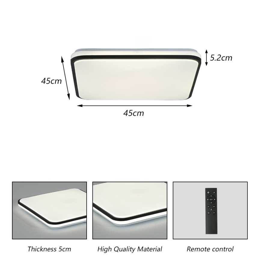 Brilagi - Умно димируемо таванно осветително тяло LED/36W/230V 53x53 cm 3000-6000K Wi-Fi Tuya Beacon + дистанционно управление