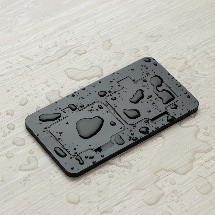 Brilagi - Вградена подова двойна розетка за външна употреба IP55, черна, правоъгълна