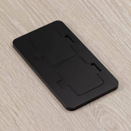 Brilagi - Вградена подова двойна розетка за външна употреба IP55, черна, правоъгълна