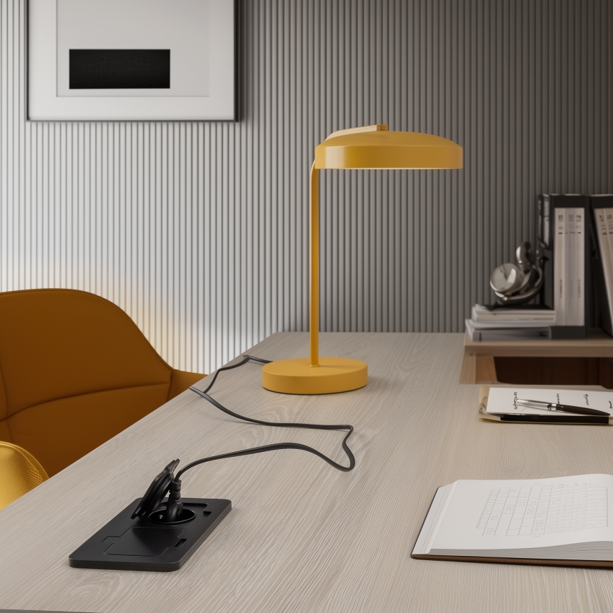 Brilagi - Вградена подова двойна розетка за външна употреба IP55, черна, правоъгълна