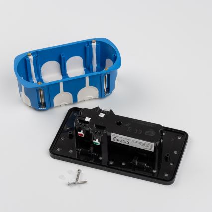 Brilagi - Вградена подова двойна розетка за външна употреба IP55, черна, правоъгълна