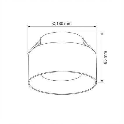 Brilagi - Вградено осветително тяло AURA LUX 1xGX53/30W/230V Ø 13 см черно/опушено
