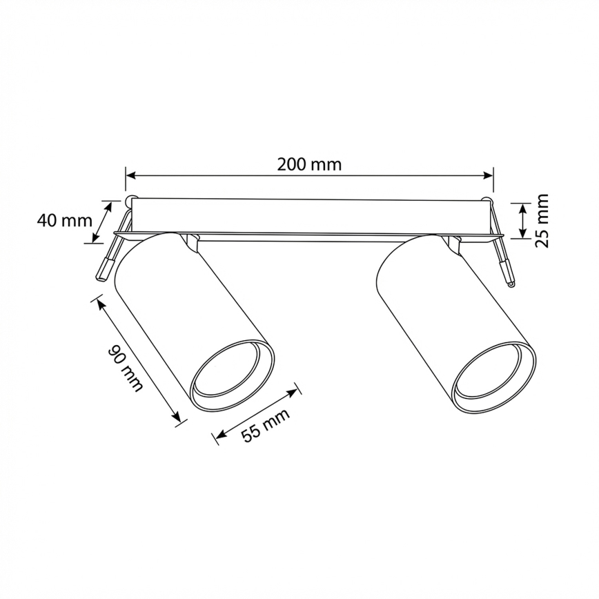 Brilagi - Вградено осветително тяло SELE 2xGU10/30W/230V черно