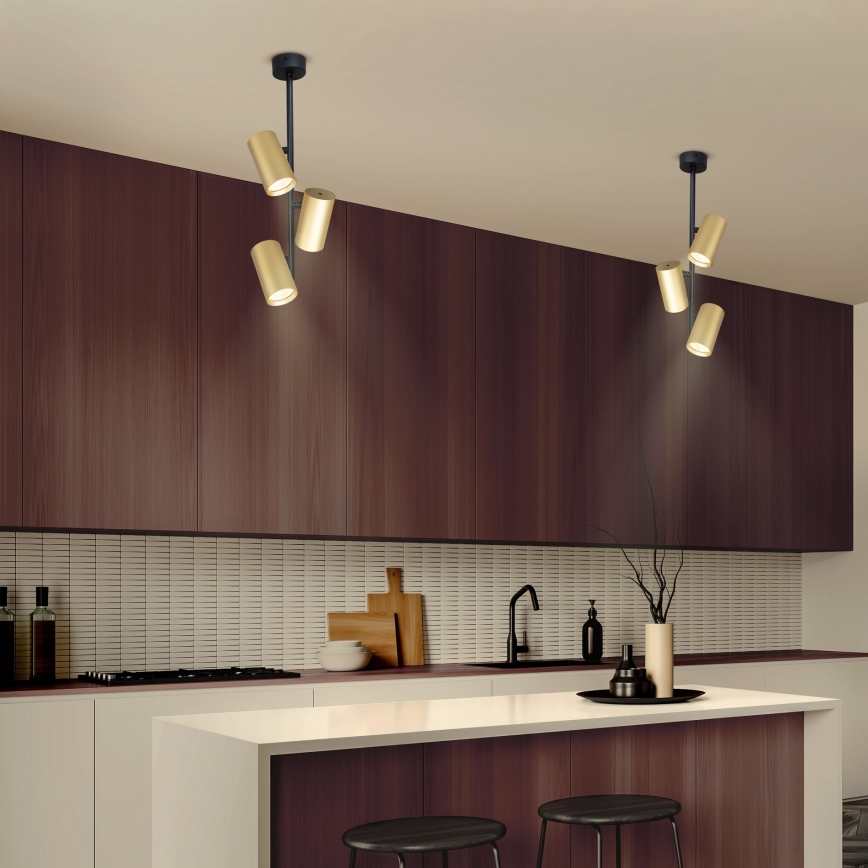 Brilagi - Висящ полилей SELE VERTICAL 3xGU10/30W/230V черен/златист