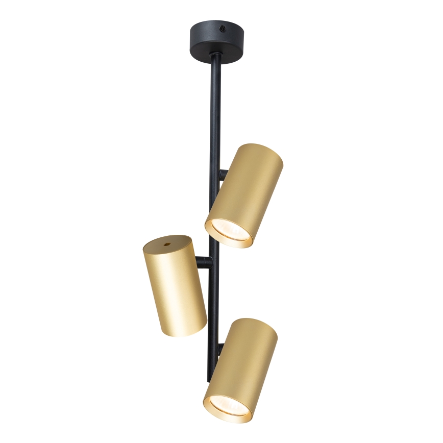 Brilagi - Висящ полилей SELE VERTICAL 3xGU10/30W/230V черен/златист