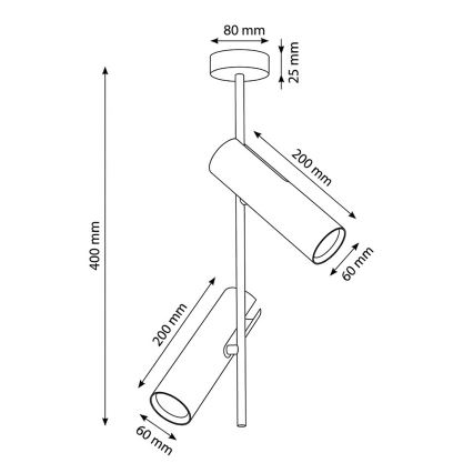 Brilagi - Висяща лампа на тръба BRANCH 2xGU10/30W/230V бяла