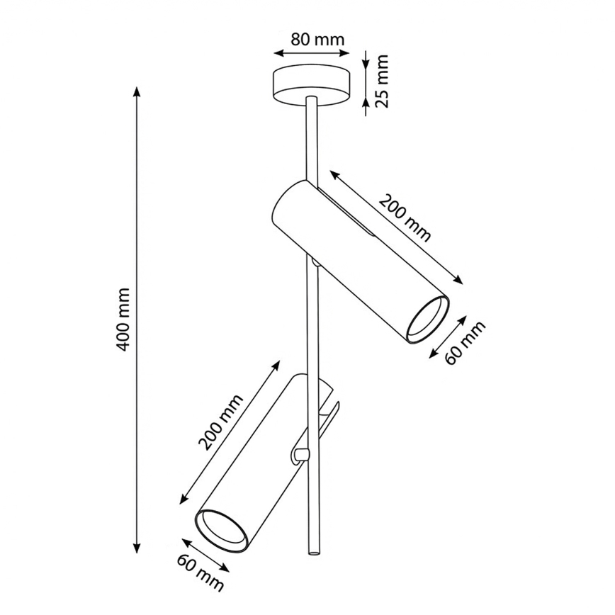 Brilagi - Висяща лампа на тръба BRANCH 2xGU10/30W/230V бяла