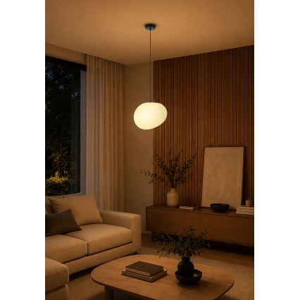 BRILAGI - Висяща лампа на кабел PEBBLES 1xE27/40W/230V Ø 30 см черна