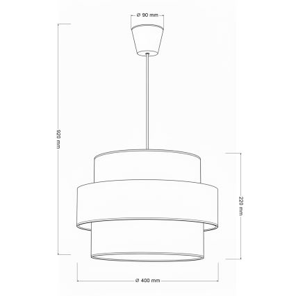 Brilagi - Висяща лампа на кабел SPACE 1xE27/60W/230V диаметър 40 см бежова/кремава