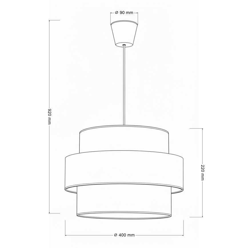 Brilagi - Висяща лампа на кабел SPACE 1xE27/60W/230V диаметър 40 см бежова/кремава