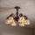 Brilagi - Витражен плафонен полилей в стил Тифани FOLIA 6xE27/60W/230V, диаметър 60 см
