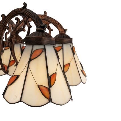 Brilagi - Витражен плафонен полилей в стил Тифани FOLIA 6xE27/60W/230V, диаметър 60 см