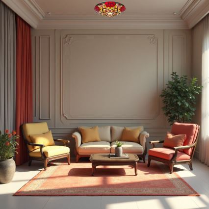 Brilagi - витражен таванен плафон в стил Tiffany GARLAN 2xE27/60W/230V