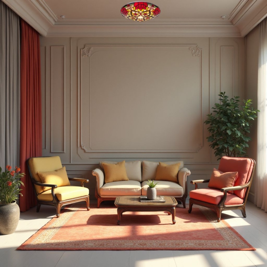 Brilagi - витражен таванен плафон в стил Tiffany GARLAN 2xE27/60W/230V