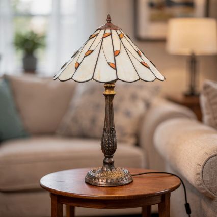 Brilagi - Витражна настолна лампа в стил Tiffany FOLIA 2xE27/60W/230V