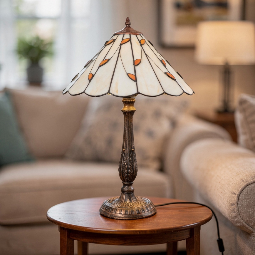 Brilagi - Витражна настолна лампа в стил Tiffany FOLIA 2xE27/60W/230V