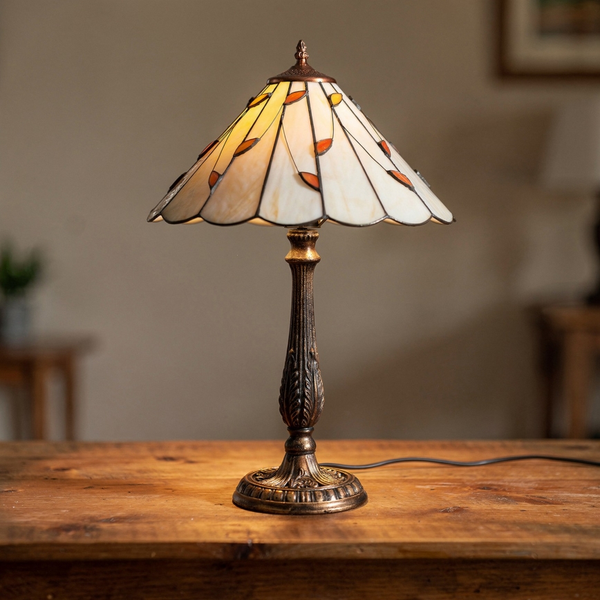 Brilagi - Витражна настолна лампа в стил Tiffany FOLIA 2xE27/60W/230V