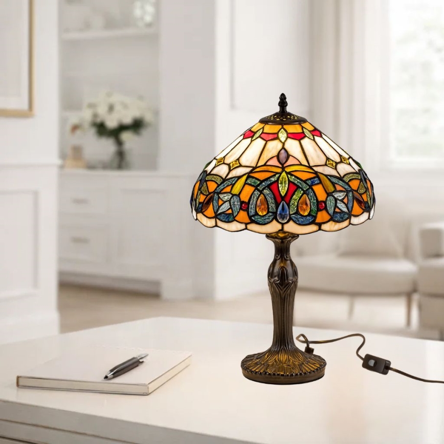 Brilagi - Витражна настолна лампа в стил Tiffany LUISA 1xE27/40W/230V