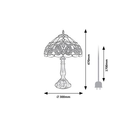 Brilagi - Витражна настолна лампа в стил Tiffany LUISA 1xE27/40W/230V