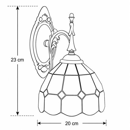 Brilagi - Витражна стенна лампа Tiffany SIENNA 1xE14/40W/230V