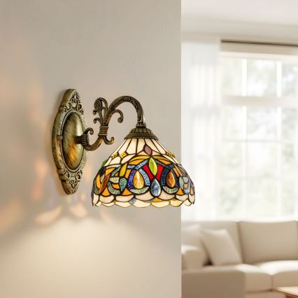 Brilagi - витражна стенна лампа в стил Тифани LUISA, 1xE27/40W/230V