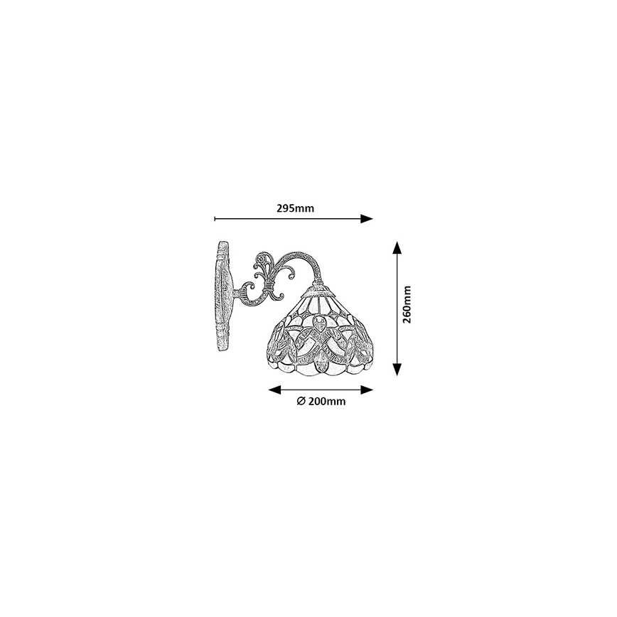Brilagi - витражна стенна лампа в стил Тифани LUISA, 1xE27/40W/230V