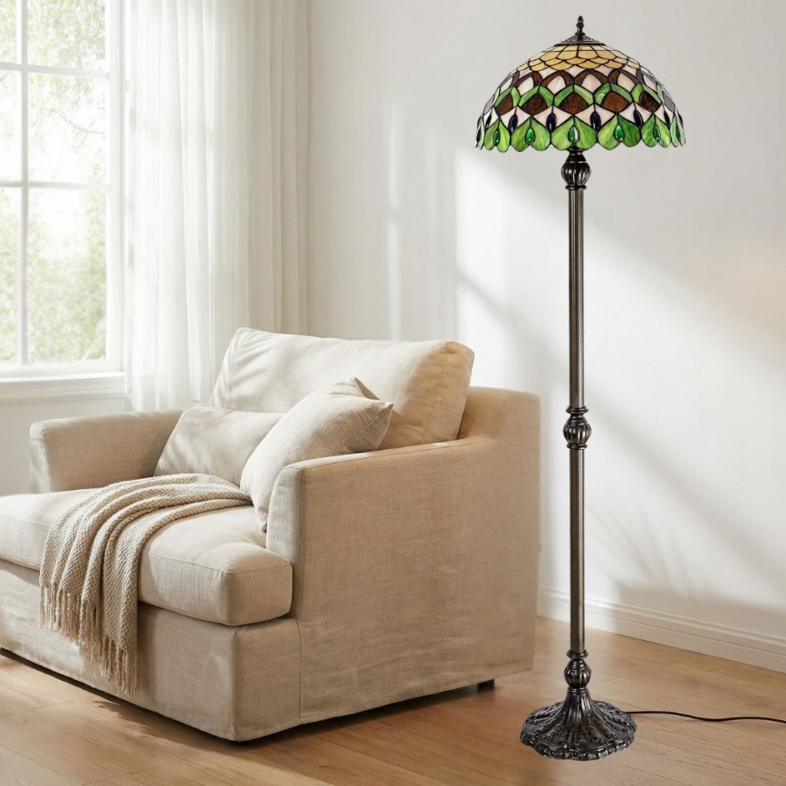 Brilagi - Витражна стояща лампа в стил Tiffany MARGARET 2xE27/60W/230V