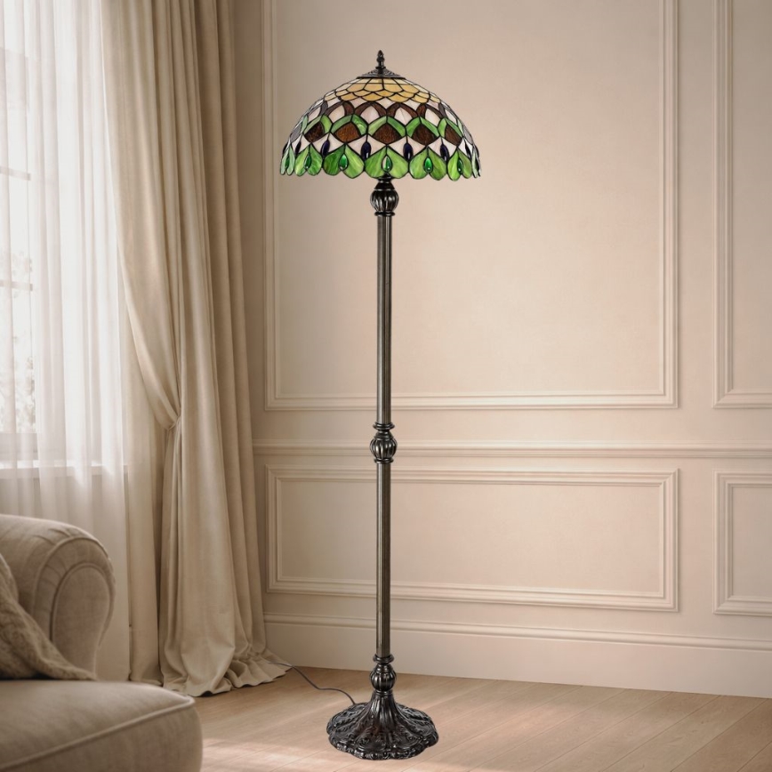 Brilagi - Витражна стояща лампа в стил Tiffany MARGARET 2xE27/60W/230V