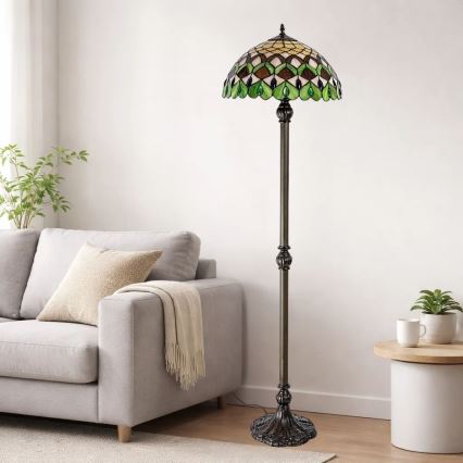 Brilagi - Витражна стояща лампа в стил Tiffany MARGARET 2xE27/60W/230V