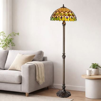 Brilagi - Витражна стояща лампа в стил Tiffany MARGARET 2xE27/60W/230V