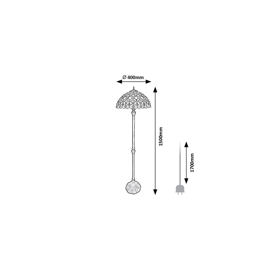 Brilagi - Витражна стояща лампа в стил Tiffany MARGARET 2xE27/60W/230V