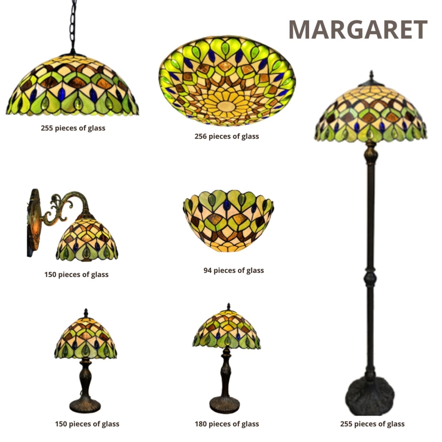 Brilagi - Витражна стояща лампа в стил Tiffany MARGARET 2xE27/60W/230V