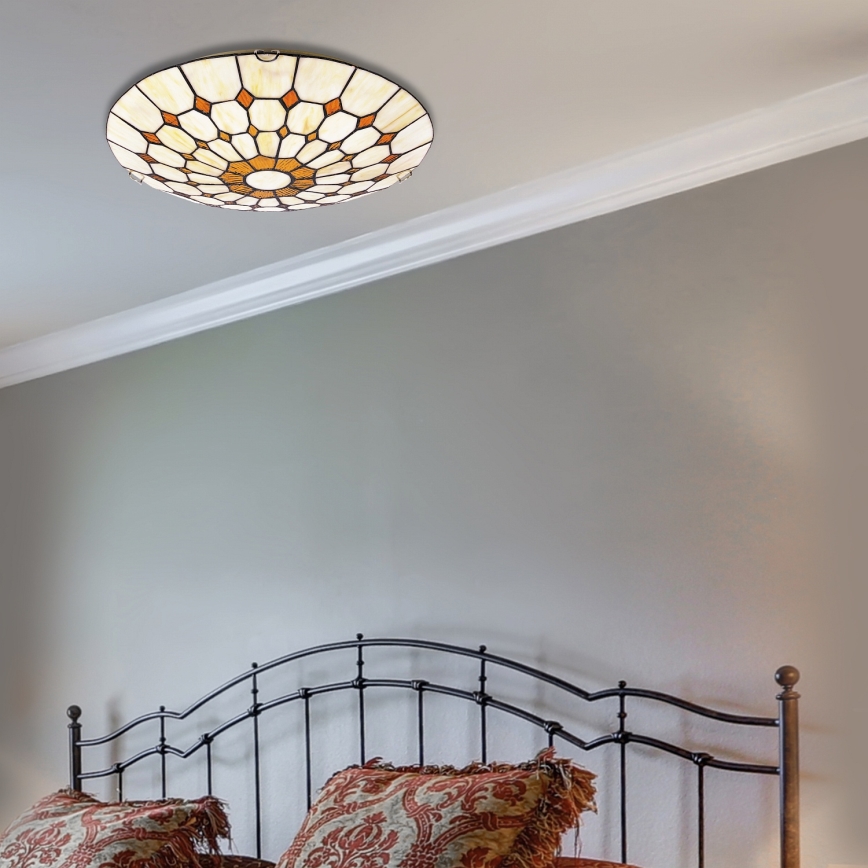 Brilagi - Витражно таванно осветително тяло DORAN в стил Tiffany 2xE27/60W/230V