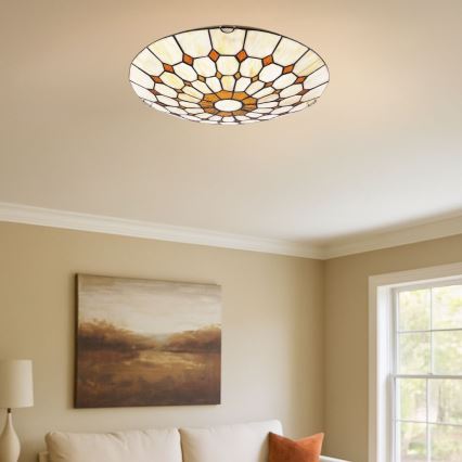 Brilagi - Витражно таванно осветително тяло DORAN в стил Tiffany 2xE27/60W/230V
