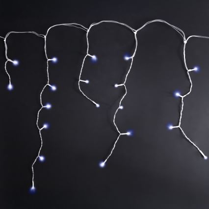 Brilagi - Външен LED низ 200 LED/8 функции, 13 м, IP44, студено бяло, ледени висулки