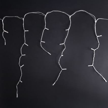 Brilagi - Външен LED низ 200 LED/8 функции, 13 м, IP44, студено бяло, ледени висулки