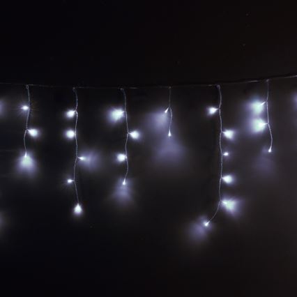 Brilagi - Външен LED низ 200 LED/8 функции, 13 м, IP44, студено бяло, ледени висулки