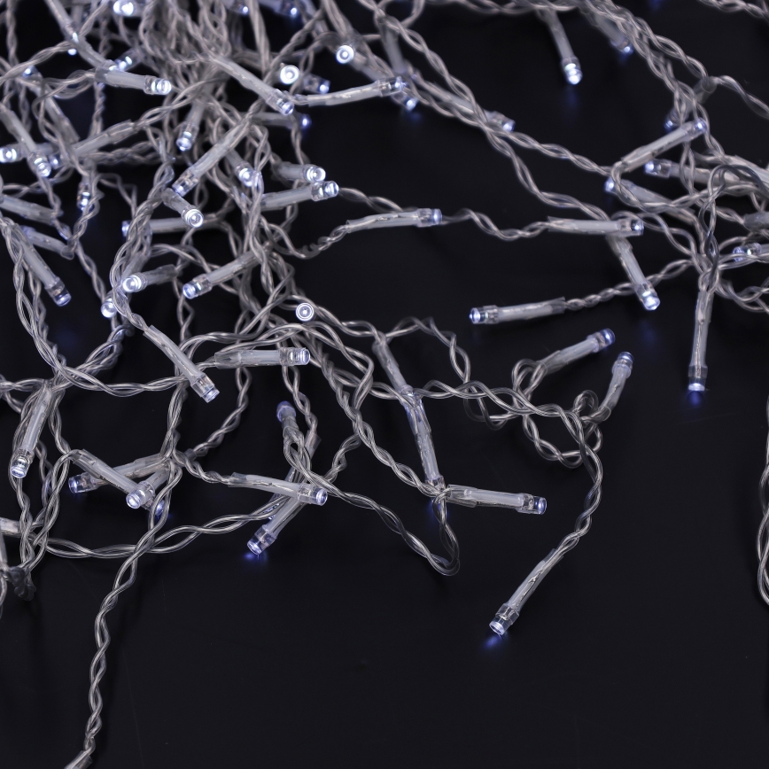 Brilagi - Външен LED низ 200 LED/8 функции, 13 м, IP44, студено бяло, ледени висулки