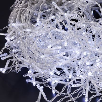 Brilagi - Външен LED низ 200 LED/8 функции, 13 м, IP44, студено бяло, ледени висулки