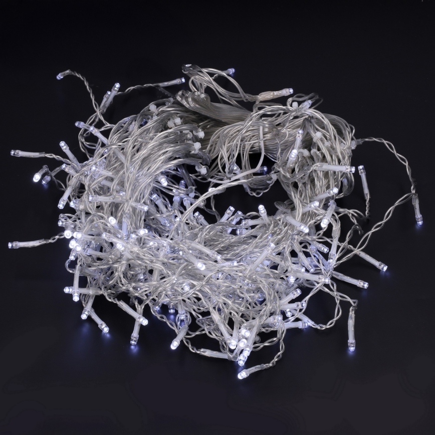 Brilagi - Външен LED низ 200 LED/8 функции, 13 м, IP44, студено бяло, ледени висулки