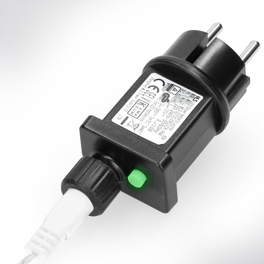 Brilagi - Външен LED низ 200 LED/8 функции, 13 м, IP44, студено бяло, ледени висулки