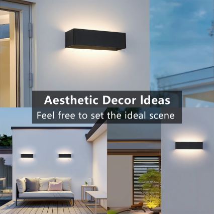 Brilagi - Външен стенен LED аплик DONNANI LED/12W/230V 30 cm черен IP44
