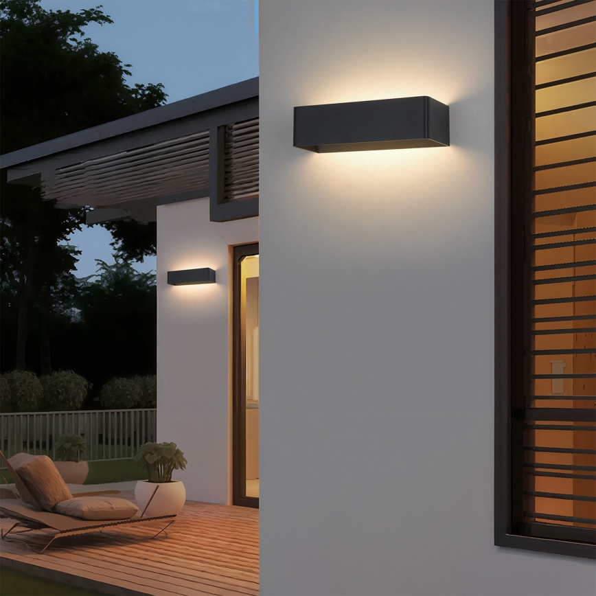 Brilagi - Външен стенен LED аплик DONNANI LED/12W/230V 30 cm черен IP44