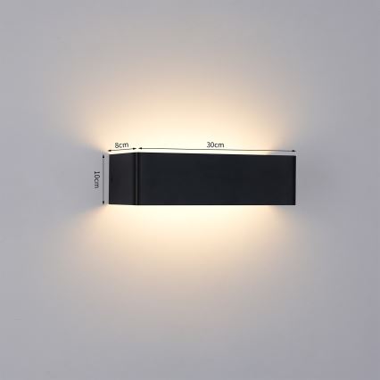 Brilagi - Външен стенен LED аплик DONNANI LED/12W/230V 30 cm черен IP44