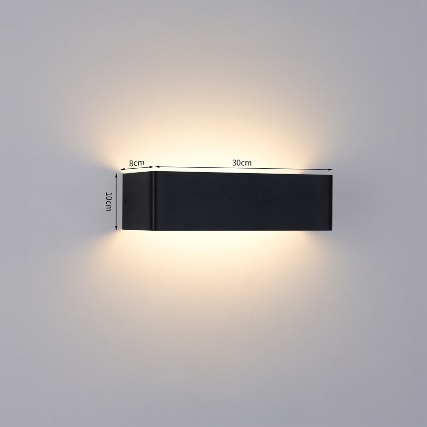 Brilagi - Външен стенен LED аплик DONNANI LED/12W/230V 30 cm черен IP44