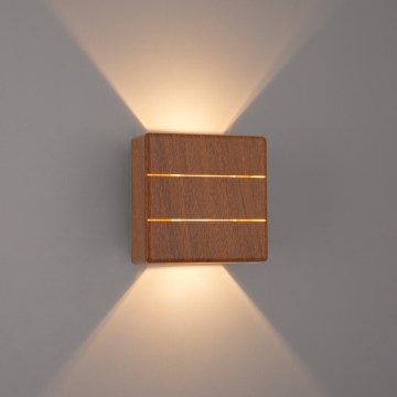 Brilagi - Външен стенен LED аплик DOUBLERAY LINE LED/6W/230V, в дървесен декор, IP54